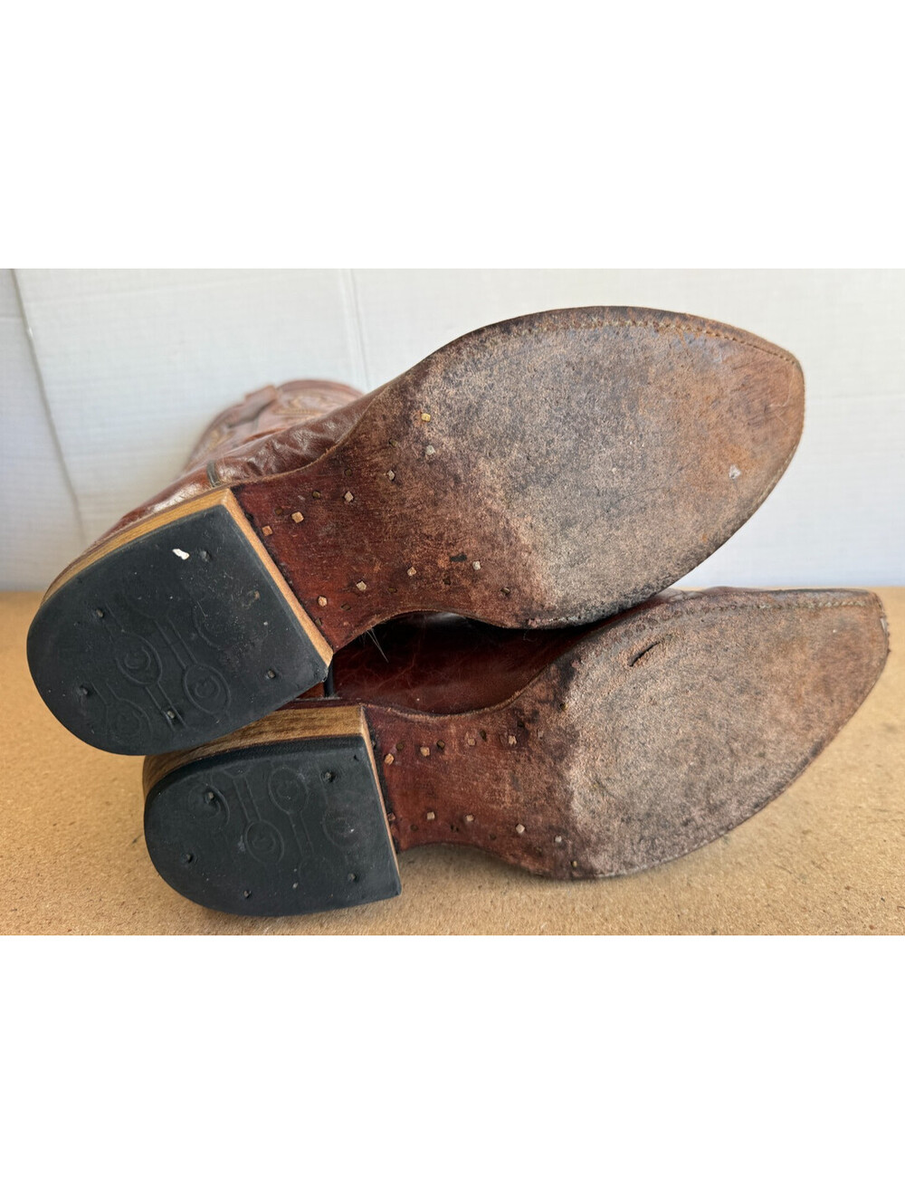 Circle G Boots L5090 Brown Leather Embroidered Snip Toe Western Women's Size 7 D - Picture 8 of 9